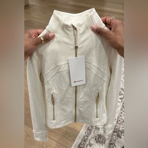 lululemon athletica Cream Zip jacket with Gold Zippers New Jacket